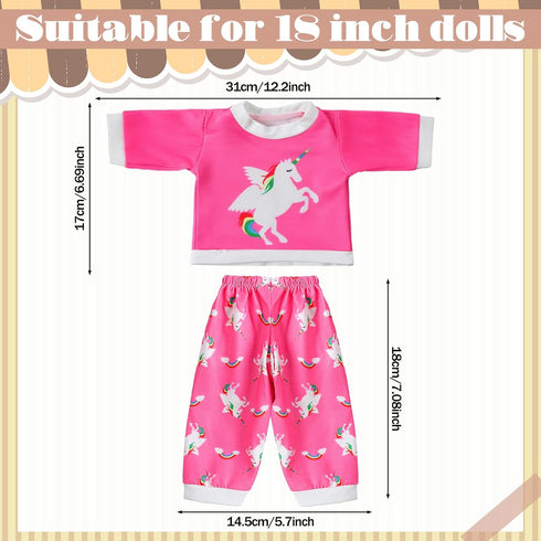 Fourluoo 6 Sets 18 Inch Baby Dolls Clothes Reborn Baby Doll Outfit Accessories Jumpsuits with Hats for Party Game Gifts