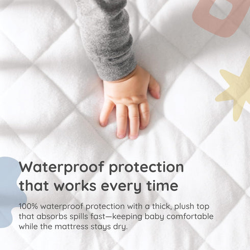 2 Pack 100% 28" 52" Margaux & May Crib Mattress Protector, Waterproof Baby Crib Mattress Protector Pad, Highly