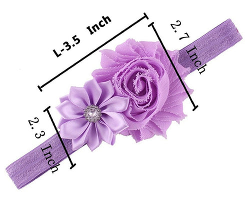 QandSweet Baby Girl Headbands with Polygonal Flower Inlay Rhinestone, 10 Pack