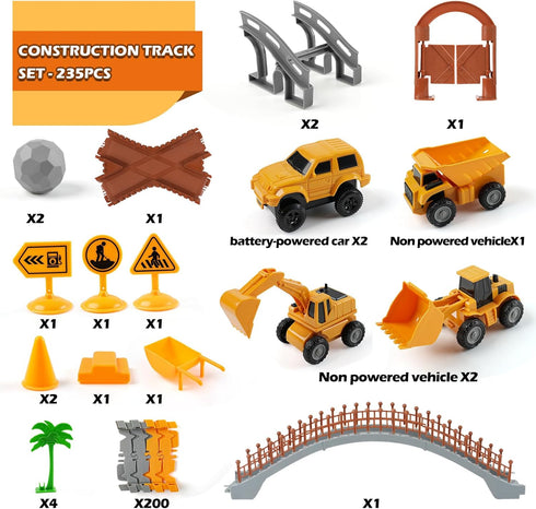 230+ Set 3 4 5 6 7 Playset Magickidz PCS Construction Tracks Toy for Kids - DIY Engineering Building with Excavator