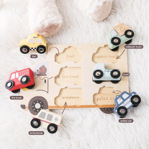 Set 1-3 1+ 1st Wooden Cars Vehicle for Toddlers Cars Toy for Toddlers Montessori Toys for Year Old Educational Birthday