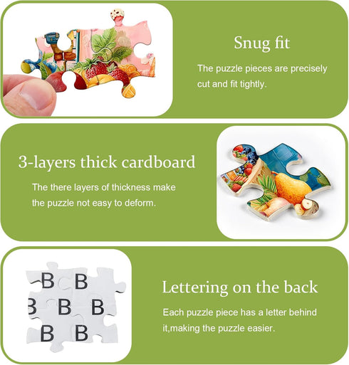 PICKFORU 1000 Funny Gnome Puzzles for Adults Pieces, Cute Gnomes Cake Food Fruit Flower Puzzle, Colorful Floral