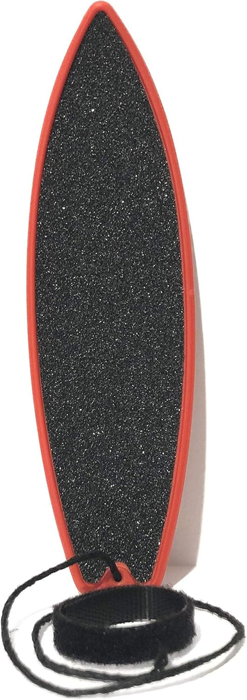 Finger Surfboard - Red Shred Mini Finger Board Surf Toy for Kids & Skaters, Hand Surfboard with Grip Tape & Leash