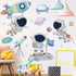 Astronaut Wall Stickers - DILIBRA Planet Space Walk Spaceship DIY Art Vinyl Removable Murals for Kids Bedroom