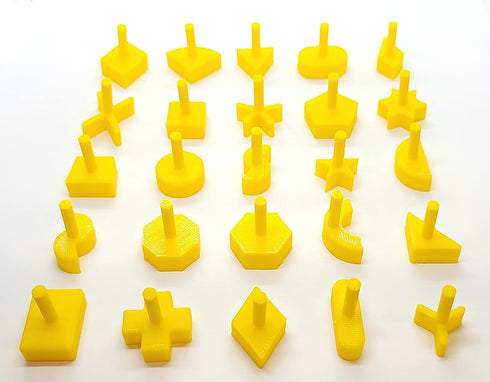Perfection Board Game, Complete Set of 25 Replacement Pieces, Parts, Shapes, and Pegs