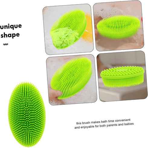 Gentle Silicone Baby Bath Brush for Newborn Scalp Massage
