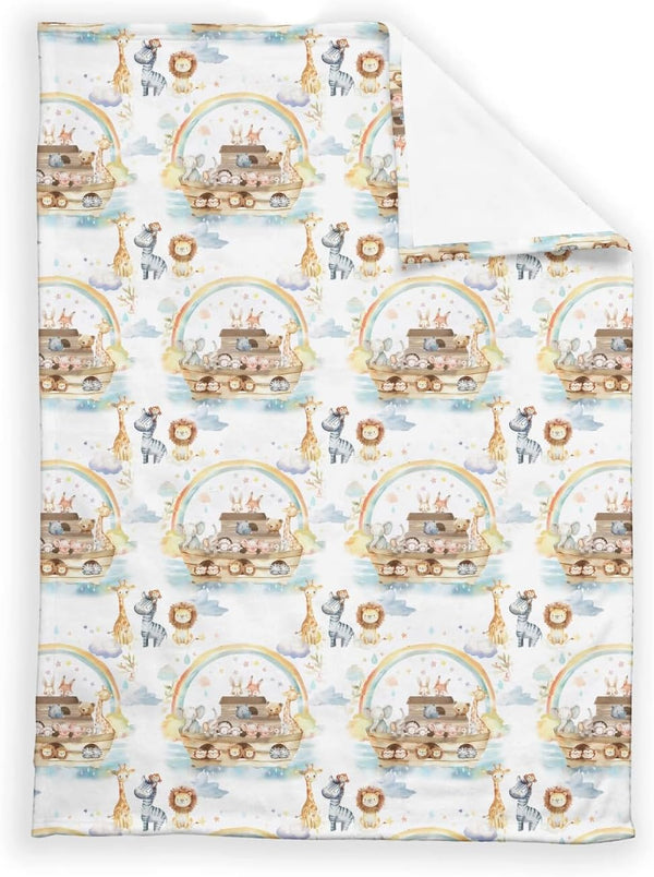 SqtmuHLuo 60x80inch Safari Jungle African Animal Baby Blanket Boy Girl Gift Neutral Elephant Giraffe Zebra Soft Flannel