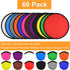 Mototo 60 Pieces Foldable Flying Disc Fans - Pocket Toy Set for Kids, Fun Birthday Party Favors, Summer Outdoor Games