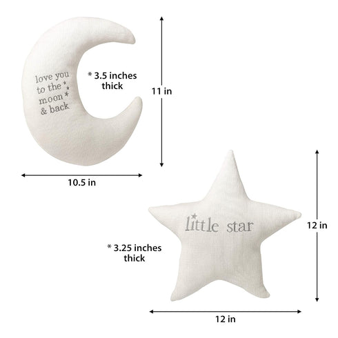 Set Lillian Rose White Star and Gray Moon Nursery Pillow