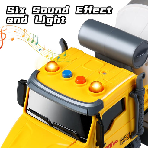 DWIRCTOYS 3 4 5 6 Toddler Trucks Toys,Big Cement Mixer Toy Truck with Lights and Sounds,Truck Vehicle Boy Toy for Year