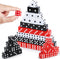 50 Pieces Dice Set 16mm Standard Game Dices with Black White Red