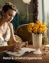 iATOM Set, 12Pcs Yellow Rose Bouquet Building Flowers Botanical Collection Kit for Adults