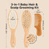 Set Set KeaBabies Wooden Baby Hair Brush for Newborns, Toddlers - Soft Goat Bristle Baby Brush and Comb Newborn