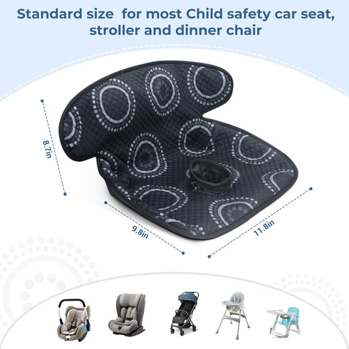 COOLBEBE 2 Pack (Black,2PC) Infant Car Seat Protector for Potty Training, Dry Waterproof Car Seat Liner Toilet Training