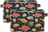 CWUPZAY 1 Pack Salmon Squid Storage Basket Canvas Fabric Collapsible Storage Bins Box Organizer Waterproof for Home