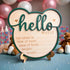 Kemmintvn Wooden Newborn Birth Announcement Ornament, Hello World Baby Keepsake Sign with Name Date Time Weight Length