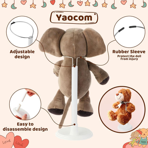 12 8 14 Inches Yaocom Pcs Doll Stands for to Adjustable Dolls Figure Stand Display with Expandable Waist Wire Action