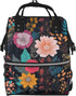 FHEDVBN Colorful Boho Floral Diaper Bag Backpack for Women Multifunction Waterproof Mummy Backpacks