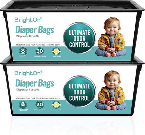 BrightOn Diaper Pail Refill Bags Compatible with Genie Easy Roll Signature Diaper Pails,
