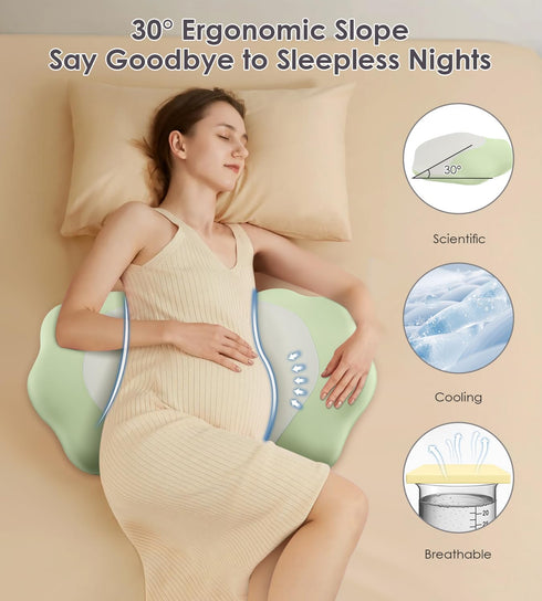 Memory Foam Pregnancy Pillows for Sleeping, Side Sleeper Maternity Pillow Support for Back Belly HIPS, Adjustable Wedge