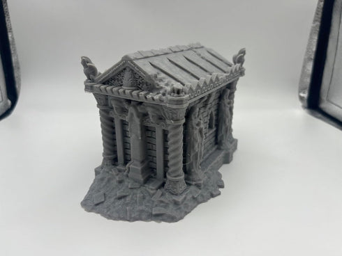 Hautico Church Houses and Ruins Scene - Architecture Terrain Scenery for 18-28mm Miniatures