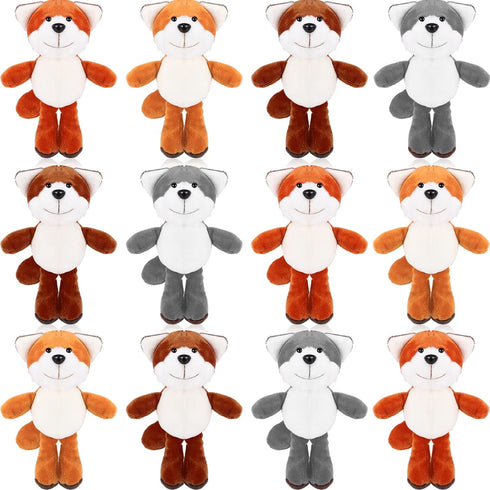 12 Pcs Cute Stuffed Animal Toy, 4 Inch Mini Plush Turtle Puppy Dog Pig Keychain for Birthday Party Favors