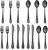 LIANYU 15-Piece Black Kids Silverware Set, Stainless Steel Toddler Utensils, Mirror Finished Flatware for 5