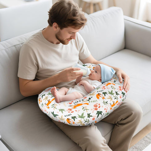 (1 Pack, Nursing Pillow Cover, Fits Standard Breastfeeding Pillows Ultra Soft Cotton, Breathable, Hypoallergenic
