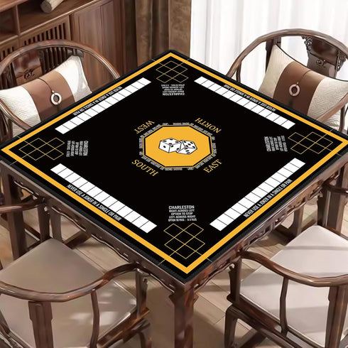 Nine-Marsh 31.5''x31.5'', Mahjong Mat for Table Non-Slip Mahjong Cloth Cover with Game Rules, Mahjong Tablecloth