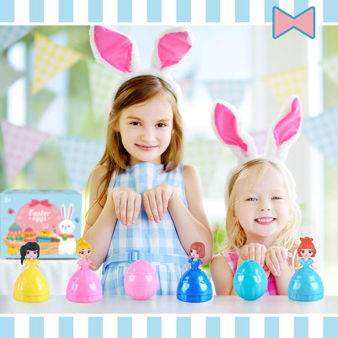 12 Uiseba PCS Princess Prefilled Easter Eggs, Easter Basket Stuffer,Hunt Gifts for Kids, Classroom Prize and Party