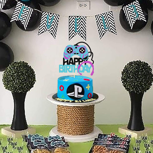 Video Games Level Up Happy Birthday Cake Toppers, Gamers Birthday Party Favors for Video Game