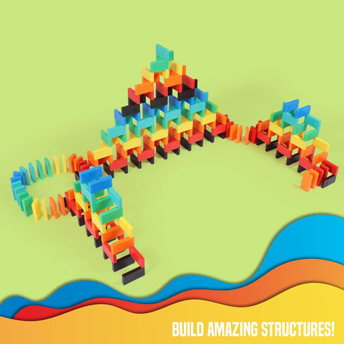 Bulk Dominoes Pro-Domino Kit | STEM STEAM Small Toys, Family Games for Kids, Building and Toppling Sets