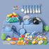 Funpynani 130Pcs Playset, Kitchen Toddler Pretend Cooking Play Pots, Pans, Utensils Cookware, Daily Food Fruit Veges
