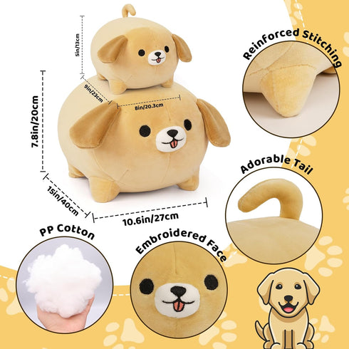 Dog Plush Pillow - 15 Inch Cute Big Dogs Stuffed Animal Toy for Kids, Soft Sleep Hugging Pillow