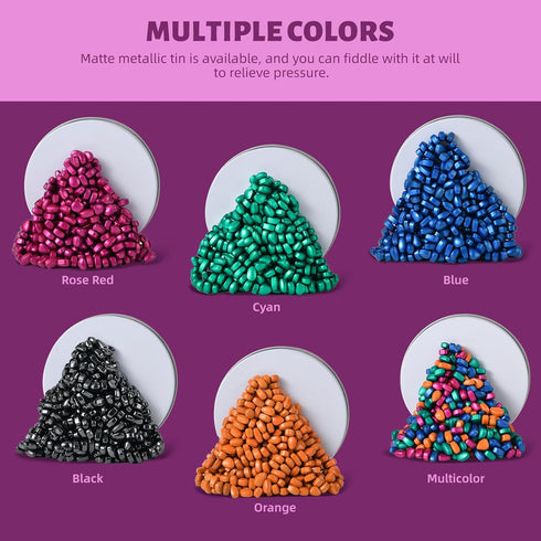 LCVUUK Relief,300+Multicolour Fidget Toys Adults,Sensory Stones for Stress Smooth Ferrite Rocks, Desk Fidgets