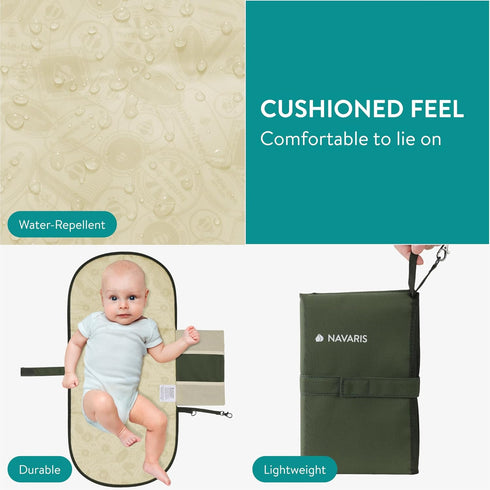 Navaris Baby Changing Mat Portable - Slim Lightweight & Foldable Baby Change Mat - Water Repellent Travel Changing Mat