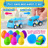 MGparty 12 Pack Prefilled Easter Eggs with Car Toys for Kids Toddlers Bulk Plastic Eggs Pull Back City Truck Vehicles