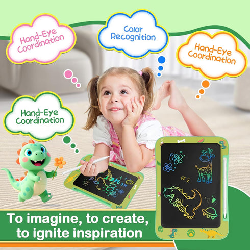 Genialba 3-7 LCD Writing Tablet for Kids, Colorful Screen Drawing Board for Year Old Boys & Girls - Educational Toys