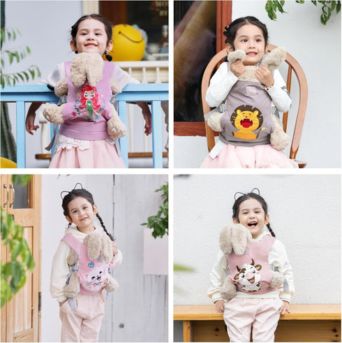 GAGAKU Toy Baby Doll Carrier for Little Girls Boys, Reborn Realistic Baby Dolls accessories - Gray Embroidered Lion