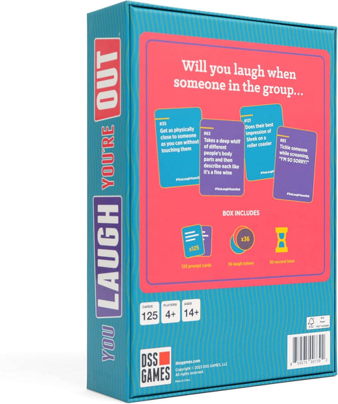 DSS Games You Laugh You're Out Party Game with Hilarious Charades - 125 Prompt Cards for Family Game Nights Ages 14+