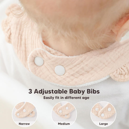8 Pack Bearmoss Muslin Baby Bibs for Drooling and Teething, Soft Bibs for Girls, Boys, Newborn