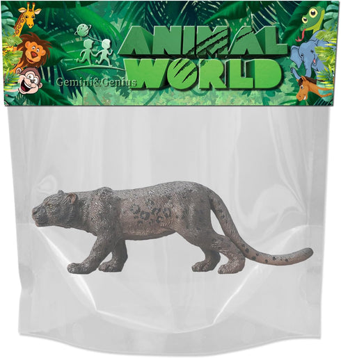 Gemini&Genius Black Leopard Animal Toy, Wildlife Action Figure for Kids, Great Gifts and Room Decoration