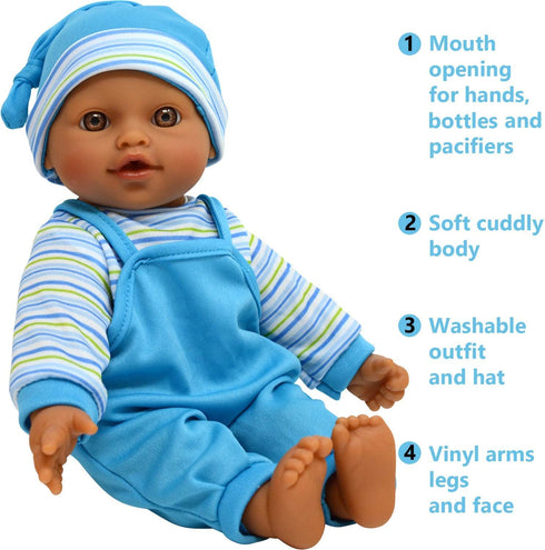 12" The New York Doll Collection Sweet Hispanic Twin Dolls Play Baby Dolls - Doll Pacifier Included