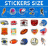 50 Pcs Stickers for Football, Colorful Aesthetic Vinyl/PVC Waterproof Rugby Decals for Water Bottle, Laptop, Skateboard