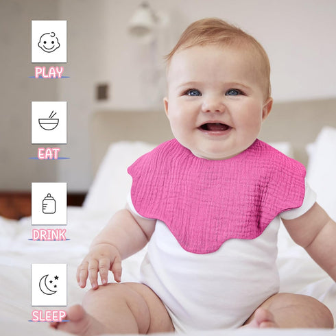 10Pack EllieHouse Baby Bibs for Girls Boys Muslin Drool Teeth Drooling Teething Bibs Muslin Cotton for Infant Toddler
