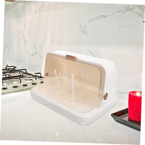 Countertop Baby Bottle Drying Rack Dust Cover Bottle Holder for Easy Drying Food-Grade Plastic Organizer and Cups