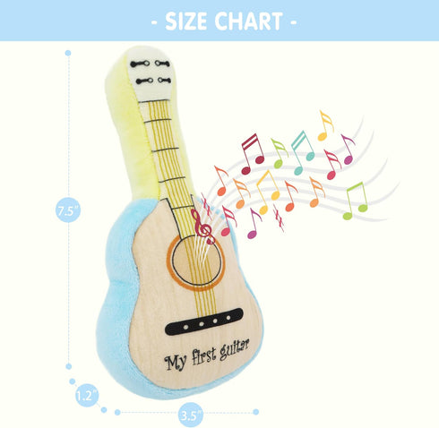 7" June Garden My First Guitar - Musical Soft Plush Toy - Gift for Infants and Toddlers