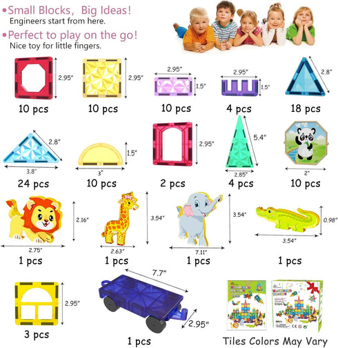 110PCS Sets 3D 3 4 5 6 7 8 9 Jasonwell Magnetic Tiles Kids Magnetic Blocks Building Magnet Toys Preschool Educational