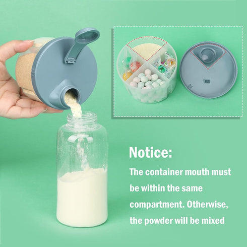 Accmor 2 Pack Baby Formula Dispenser On The Go, Non-Spill Rotating Four-Compartment Formula Container to Go, Milk