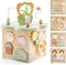 ROBUD Wooden Activity Cube, Educational Wooden Toys with 7 Functional Areas, Montessori